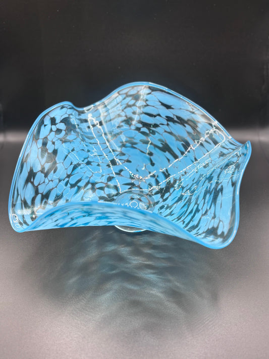 Light Blue Small Wavy Bowl