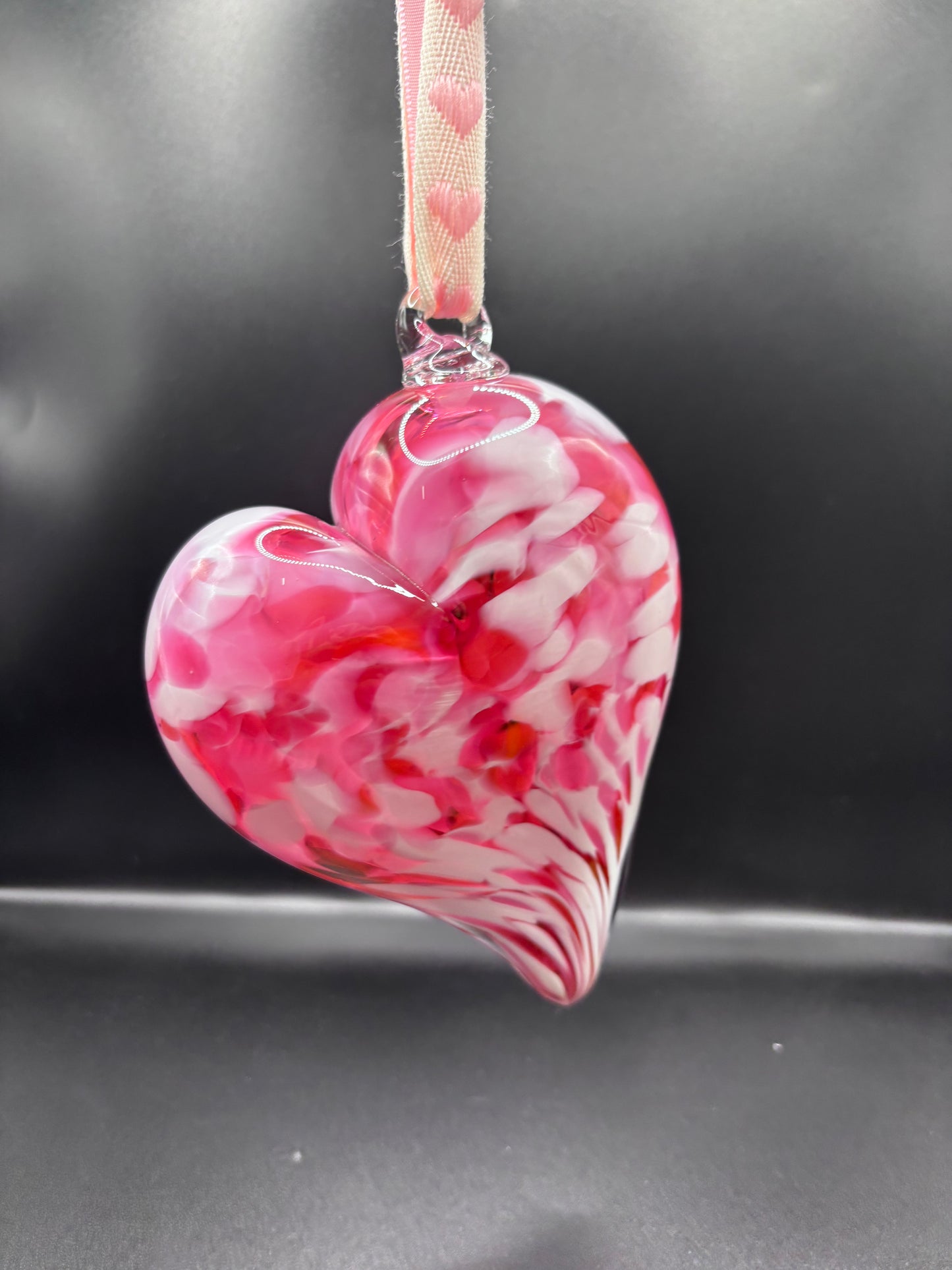 Pink and White Hanging Heart