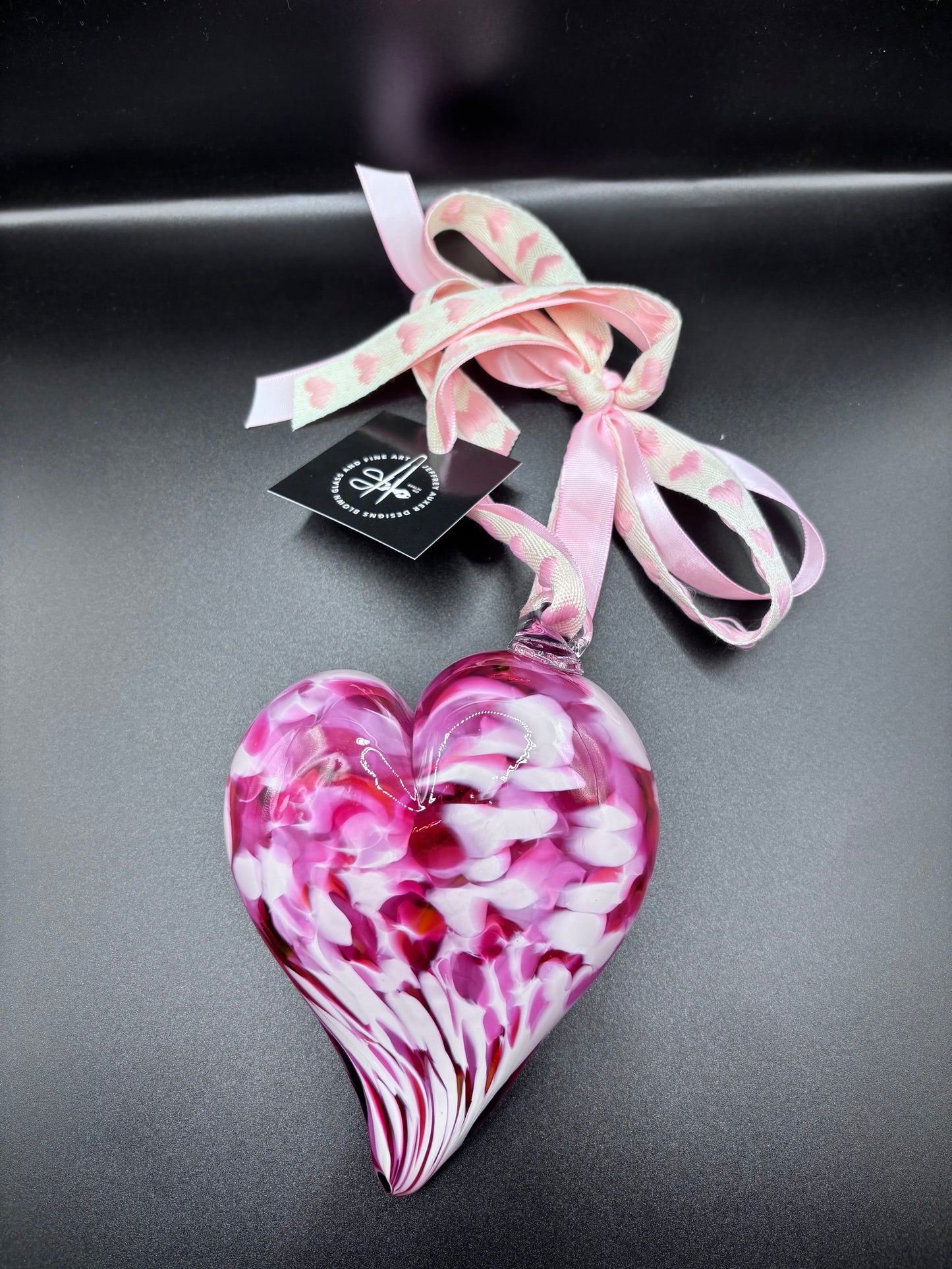 Pink and White Hanging Heart